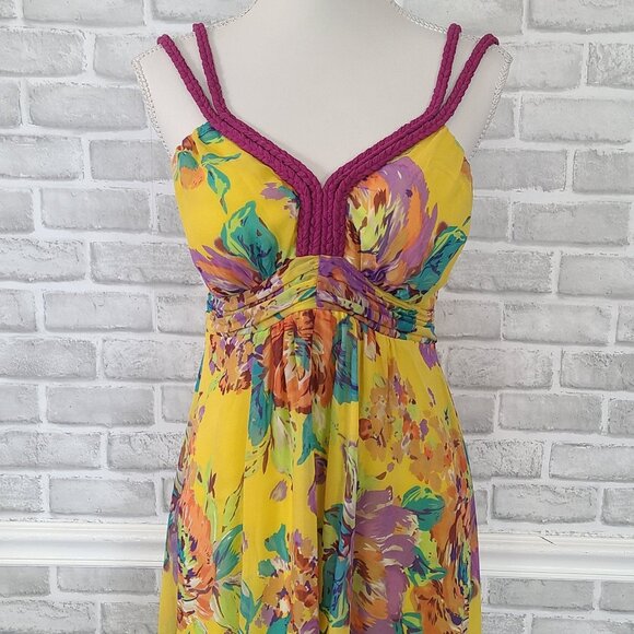 Soft Surroundings Floral Chiffon Maxi Dress Beach Resort Spring Summer S P - Picture 3 of 9